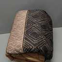 Cottolester Brown Quilt Set King Size 3 Pieces,Boho Striped Bedspread,Farmhouse Plaid Bedding Set Soft Microfiber Quilt with 2 Pillow Shams 110"x90"