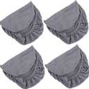 4pcs Removable Stretch Stool Covers Elastic Rectangle Chair for Dining Room Bar and Vanity Stools Washable and Grey Blend