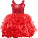 Tutu Dress for Girls Sparkly Sequin Tulle Princess Birthday Party Dress for Toddler Girls Prom Sneaker Ball Gown 6Y