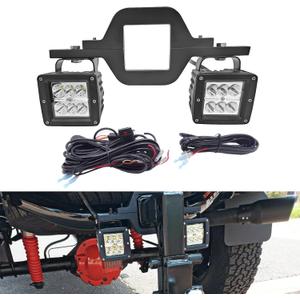 Wsays Tow Hitch Light Kit, 2PCS 3" LED Pods with 2.5" Tow Hitch Mounting Brackets and Wiring Harness Led Reverse Backup Lights Off-Road Driving Lighting Compatible with Truck Trailer RV SUV Pickup