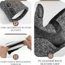 Womens Winter Gloves Spandex Touchscreen Warm Fleece Lined for Cold Weather (One Size, Black Heather)