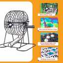 HEY! PLAY! Complete Bingo Set - Deluxe Classic Carnival and Casino Game for Adults with Tumbler Cage, Master Board, Sheets, and Markers, 7.25" X 7.25" X 9"