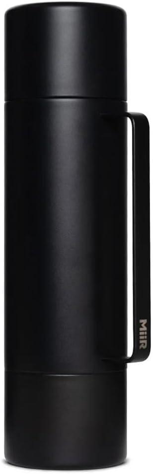 MiiR Tomo 33 oz Stainless Steel Double-Wall Vacuum Insulated Tumbler with two 8 oz Sipping Mugs - Perfect for Sharing Hot and Cold Beverages, Soups and More on the Go, Black