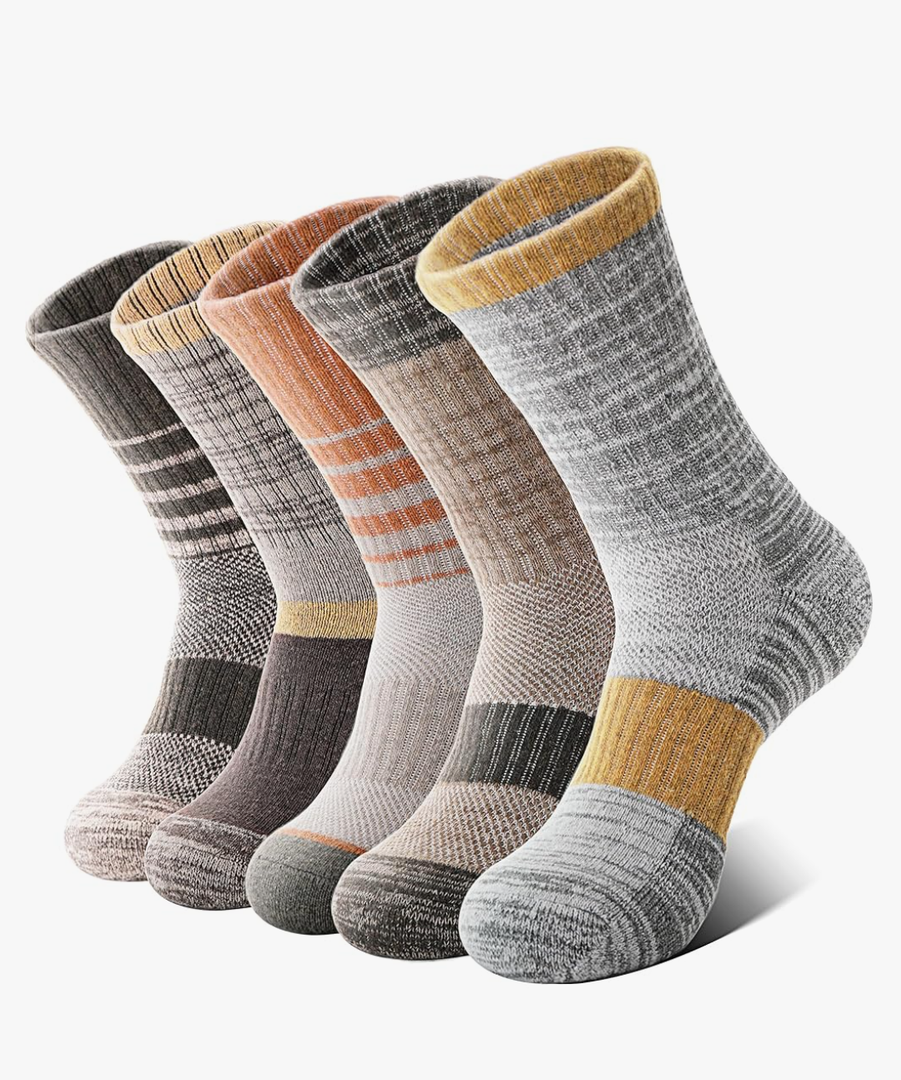 Anlisim Merino Wool Hiking Socks for Women Thermal Winter Warm Boot Work Cushion Socks 5 Pairs