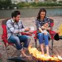 Byliable Camping Chairs Lawn Portable Foldable Camp Folding Lightweight Chair for Adults with Drink Holder and Cooler Pouch Outdoor for Camping, Lawn, Sports, Picnic, Beach, Music Festival, Red, Large