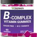 Vitamin B Complex with Vitamin C & Inositol Gummies, B Complex Vitamins for Women, Men & Adults, B Complex Gummy Vitamin B Supplement for Energy Immune Support