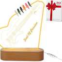 Light Up Guitar Pick Holder, Acrylic Guitar Pick Display,7-Color Luminous Pick Storage Rack,for Acoustic Electric Bass Ukulele Violin, Gift for Music Lovers Guitar Players