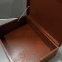 XL Brown Wooden Box Storage with Hinged Lid | 15.8x11.8x5.5in (+-0.5) | Keepsake Decorative Gift Box for Tool Dog Toy Kitchen Storage | Acacia-Like Wood Chest Trunk (XL | No Handles)