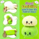 Dumpling Squishies Mystery Box, Squishies Dumpling Toys for Teens & Adults, Stretchy Squeeze Dough Ball, Sensory Stress Ball Squeeze Toys for Stress ReliefWhite and Green