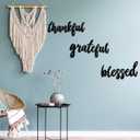 3 Pieces Thankful Grateful Blessed Word Sign Thanksgiving Letter Wall Sign Metal Letter Home Wall Art Decoration Rustic Farmhouse Metal Cutout for Indoor, Outdoor, Living Room and Bedroom (Black)