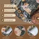 Dimoon Boho Retro Wallpaper Peel and Stick Wallpaper Vintage Floral Contact Paper 17.3''x393'' Dark Black Bohemian Removable Wall Paper Renter Friendly Waterproof Wall Mural Bedroom Bathroom Vinyl
