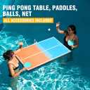 WOOWAVE Floating Ping Pong Table for Pool Party, Pool Ping Pong Table Floating for Swimming Pool Game, Floating Table Tennis Game for Summer Outdoor Fun Including Floating Table, Paddles, Balls, Net