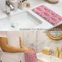 Pink Merry Christmas Tree Kitchen Towels, Coquette Christmas Tree Hand Towels for Bathroom, Preppy Pink Xmas Striped Holiday Dish Tea Towel for Kitchen Decor, 16x24 Inch Set of 2 (Color 17)