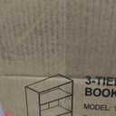 Furinno Jaya Book Shelf, 3-Tier Bookshelf, Bookcase with Adjustable Shelves, 9.5 x 24.5 x 40.3, for Living Room, Bedroom, Home Office, Blackwood