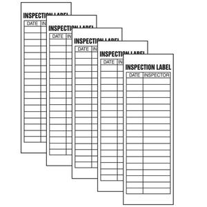 Accuform "Inspection Label", Pack of 5 Adhesive Vinyl Safety Labels, 6" x 2", Black on White, LELC525VSP