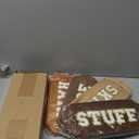 Remerry 4 PCS Nylon Cosmetic Bags Waterproof Spacious Travel Makeup Organizer for Women Chenille Letter Preppy Zipper Pouch Face Stuff Skin Hair Organizer Gift(Brown Series)