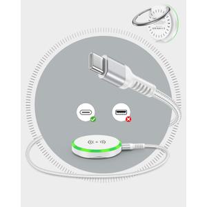 Pixelsnap MagSafe Wireless Charger Pad Stand 15W Fast Charging Magnetic Pad for iPhone 17/16/15/14, Google Pixel 10/9a/9/9 Pro XL, Samsung Galaxy S25/S24, AirPods, Qi-Enabled Android Cordless Charger