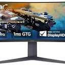 LG 45GR65DC-B Ultragear Curved Gaming Monitor 45-Inch 32:9 QHD 200Hz 1ms UltraWide Display AMD FreeSync Premium Pro VESA DisplayHDR 600 HDMI 2.1 x2 DP UBS x3 Tilt/Height/Swivel Stand - Black
