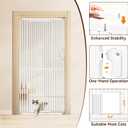 54"-87" Height Adjustable Extra Tall Cat Gate for Doorway, 27.1"-42" Extra Wide Pet Gate with Cat Door & Extension Kits, Pressure Mounted Dog Cat Barrier for Indoor Stairs, Studio, Kitchen (White)