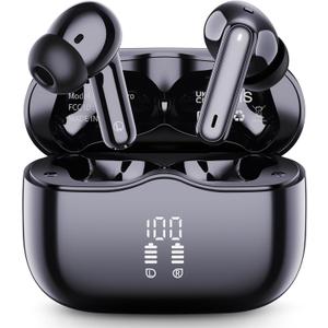 Wireless Earbuds, Bluetooth 5.4 Headphones in Ear with 4 ENC Noise Cancelling Mic, New Wireless Earphones HiFi Stereo Deep Bass 40H Playtime, In-Ear Bluetooth Earbuds LED Display IP7 Waterproof, USB-C