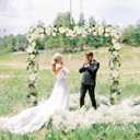 Lvydec 2 Pack Artificial Peony Garland - 6ft Silk White Peony Flower Arch Vine for Wedding Party Table Decoration