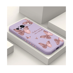 LEECG for Google Pixel 9 Case, Floral Pattern Design Slim Protective Phone Case Cover for Google Pixel 9 6.3", Butterfly Purple