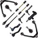 SCITOO 13pcs Front Suspension Kit All Model Front Upper Control Arm Lower Ball Joint for Silverado Sierra 1500 for Chevy for GMC Tie Rod Sway Bar 4 groove Pitman Idler Arm replacement auto parts