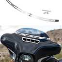 Slotted Windshield Trim Chrome Stainless Windscreen Trim Compatible for Harley 2014-2024 Touring Ultra Limited Street Glide Electra Glide Tri Glide CNC Cut