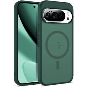 Compatible with Google Pixel 10 Case & Google Pixel 10 Pro Case with Magnetic [Compatible with Mag-Safe] Slim Translucent Phone Cases with Anti-Fingerprint Tech, Green
