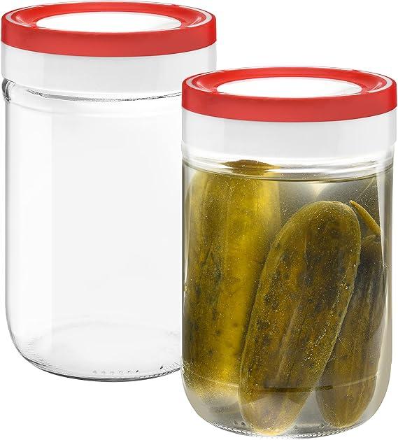 Tribello 22oz Mason Jar Wide Mouth, Canning Jars Perfect To Keep Fresh All Your Homemade Smoothies, Fruit Drinks And Yogurt pack of 