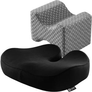 5 STARS UNITED Knee Pillow for Side Sleepers and Seat Cushion for Office Chair, Bundle