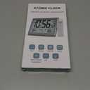 Atomic Clock Wall with Indoor/Outdoor Temp, Battery Operated Digital Wall Clock with 10.5" Large LCD Display, 330ft Range Desk Table Clock with Alarm, DST, Calendar for Living Room Bedroom, White