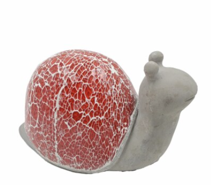 Stone Snail Red 8"L 5"H