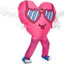 MXoSUM Inflatable Love Costume for Adult Blow up Pink Love Heart Costume Father Day Wedding Valentines Anniversary Costume