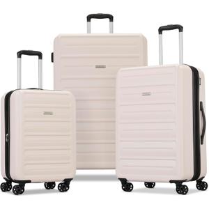 Westridge Hardshell Luggage Set - 3 Piece Set - 20" Carry-On, 24 & 28 Checked Luggage Set with 360 Spinner Wheels - Expandable Suitcases for Extended Travel - Durable ABS Shell - Light Pink