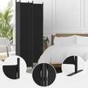 Room Divider, 4 Panel Folding Privacy Screen, 88 Portable Separating with 3 Metal Feet, Partition Room Dividers, Lightweight Freestanding Wall Divider Screen for Office Bedroom Hospital(Black)