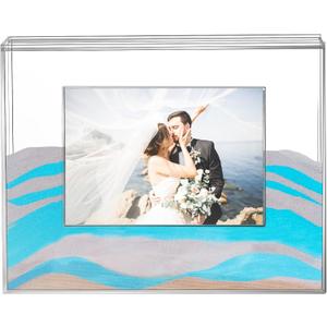 Queekay Wedding Unity Sand Ceremony Photo Frame Clear Acrylic Sand Ceremony Shadow Box with Picture Frame for Wedding Decorations Home Decor Keepsake (Classic Style)