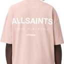 AllSaints Men's Underground Oversized Short Sleeve Crew Neck Shirt Sunbaked Pink XS