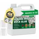 Concentrate Rock Glue, Makes 44oz Pea Gravel Glue for Landscaping, Mulch Bark Binder Spray for Outdoor, Garden, Yard, Pet-Friendly Mulch Anchor Easily Holds Rubber, Stone, Pebble, Gravel, Wood