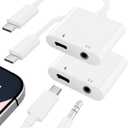 2-Pack USB C to 3.5mm Audio Headphone Jack and Charger Adapter, Type C to Aux Dongle Cable with PD Fast Charging Compatible with iPhone 16/15 Series, Galaxy S24 S23 Ultra, Pad Pro, Pixel