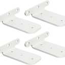 Alise Floating Shelf Brackets, 4 Pcs 90 L Brackets Heavy Duty for Wood, 4in White Brackets for Wall Hidden Shelves, Metal Shelving Supports for Home, Garden, Office and DIY