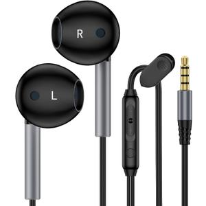 Wired Earbuds Headphones Earphones for Samsung A15 A14 A13 A25 A23 S10 S9 S8 iPhone 6 5, Wired Earbuds with Microphone 3.5mm AUX Jack Gaming Ear Buds for iPad Laptop Computer Android School Switch MP3 (Black)