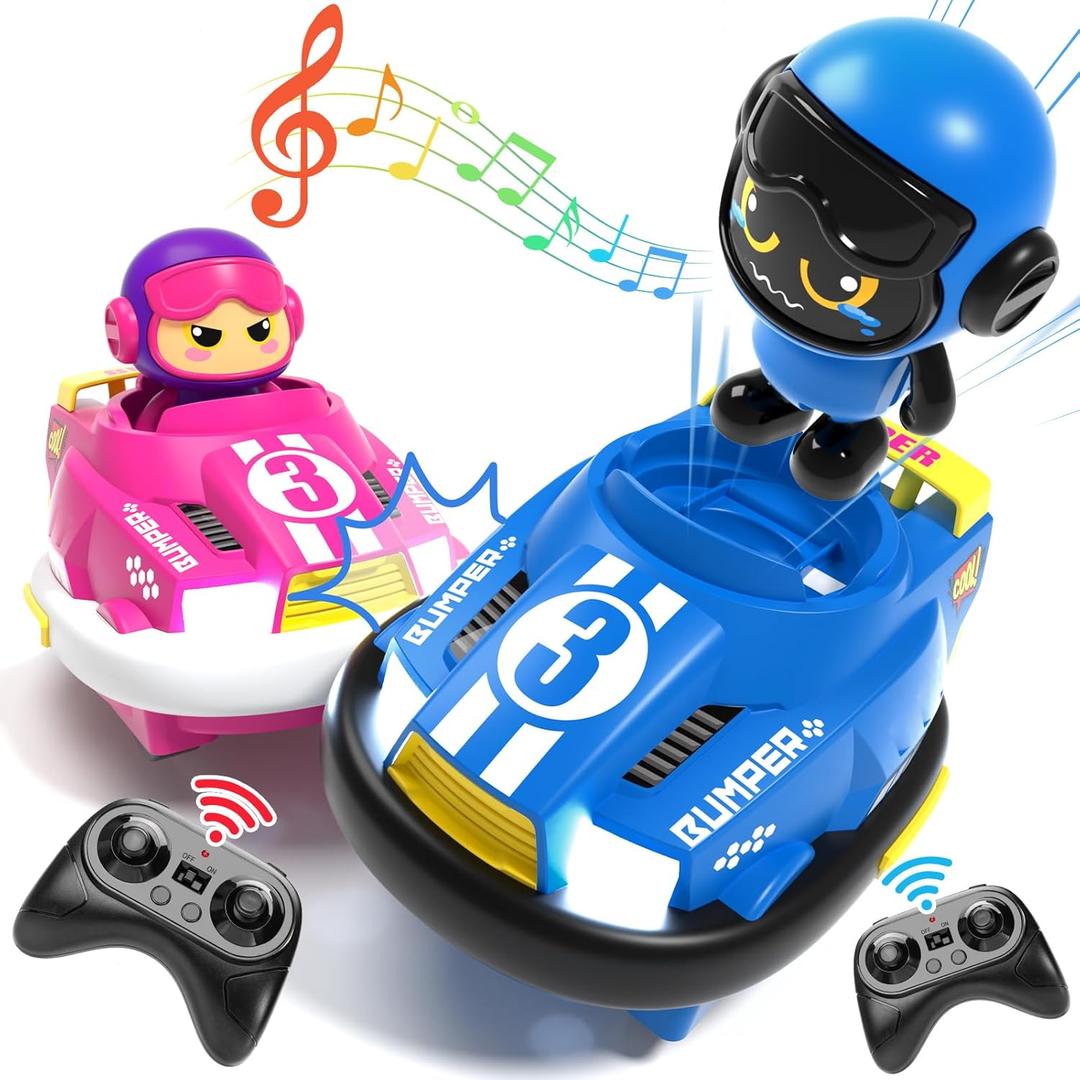 2 Pack RC Cars Toys for Ages 2-4 Toddlers|Remote Control Bumper Cars Toys for Ages 5-7 Kids|Birthday Gift for 3 4 5 6 7 8 Year Old Boys