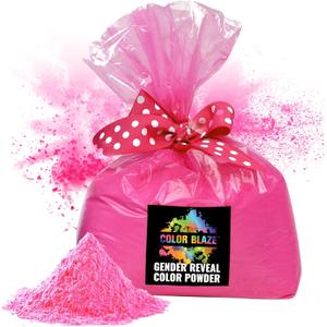 Color Blaze Holi Colored Powder - 5 lbs of Pink Powdered Color - for Fun Runs, Color Toss, Rangoli, Powder War, Backyard Party & Festivals - Pack of 1 Colorful Bag - 5 Pounds in Bulk - Pink