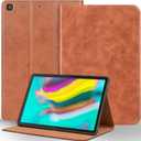 NANRUIL for Samsung Galaxy Tab S5E 10.5 inch Case 2019 Model(SM-T720/T725C/T727) Genuine Leather Cover Protective Shell.Brown