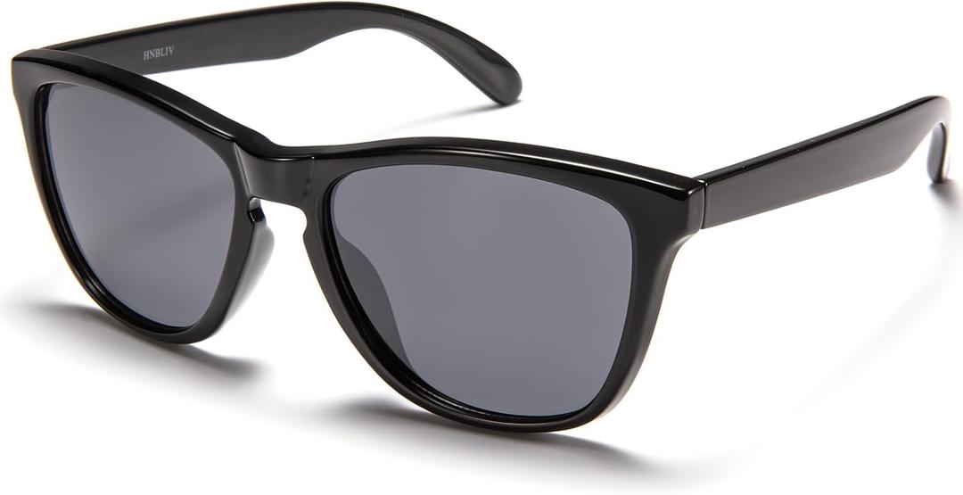 Retro Square Big Sunglasses for Women & Men Trendy Oversized Classic Shades with UV400 Protection Unisex Frame (Black)