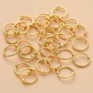 300Pcs Metal Circle Bead Frames Round Bead Connectors Alloy Spacer Beads for Jewelry Making 2 Hole Rings Charms for Bracelet Necklace Earring DIY Anklets Keychains, Gold-Fit 6mm Beads