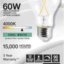 2 x Satco S12417 Bulb, Cool White (4000K) -8 Watt