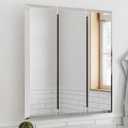 Design House Cyprus 25-in. Wide Medicine Cabinet, 3 Frameless Mirrored Doors, 2 Interior Shelves, Pre-Assembled, Surface or Recess Mounted, White/Clear, 25.1 in. W x 4.4 in. D x 24.5 in. H, 597484