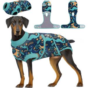 PetWarm Dog Neuter Recovery, Recovery Suit for Dogs, Dog Cone Alternative After Surgery Suit for Dogs Female Male, Dog Onesie for Spay Neuter, Pet Recovery Suit, Dinosaur Pattern, Green, XL (X-Large (Back:20.1-24.8'', Weight:42-75LB))